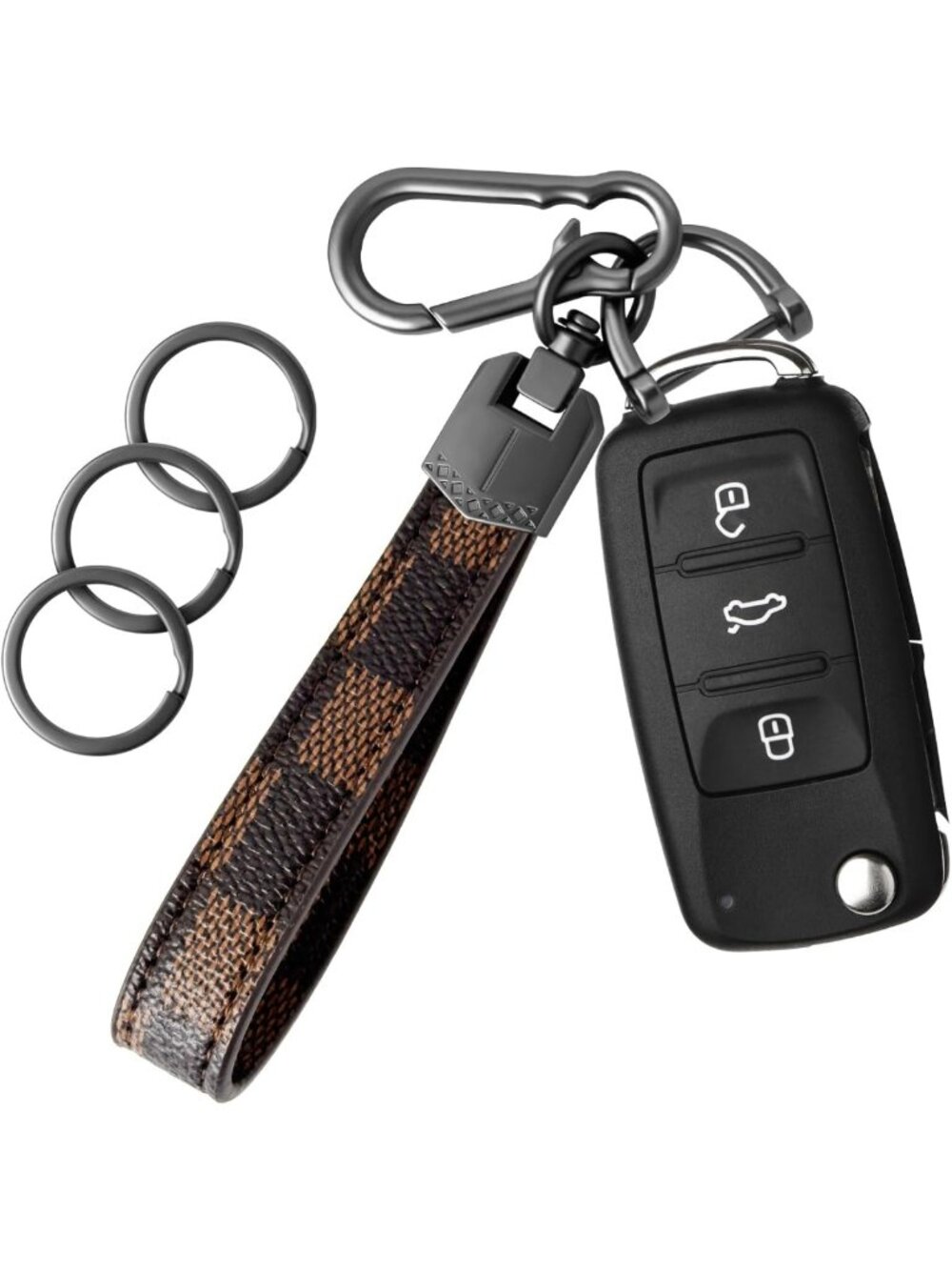 Stylish Leather Keychain for Car & Home Keys - Durable, Chic, Perfect Gift